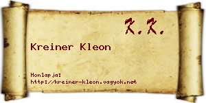 Kreiner Kleon névjegykártya